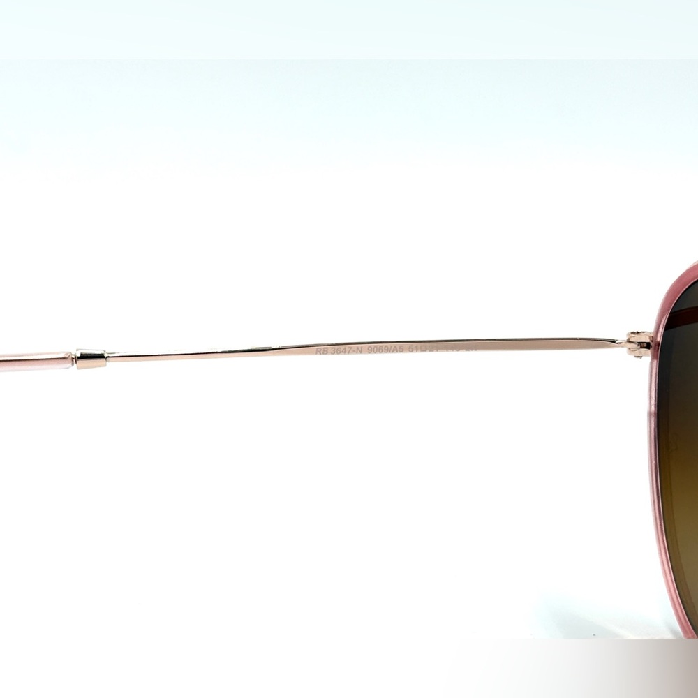 Ray-Ban RB3647n Sunglasses Round Double Bridge Polished Copper Brown Lens Round - Picture 9 of 11